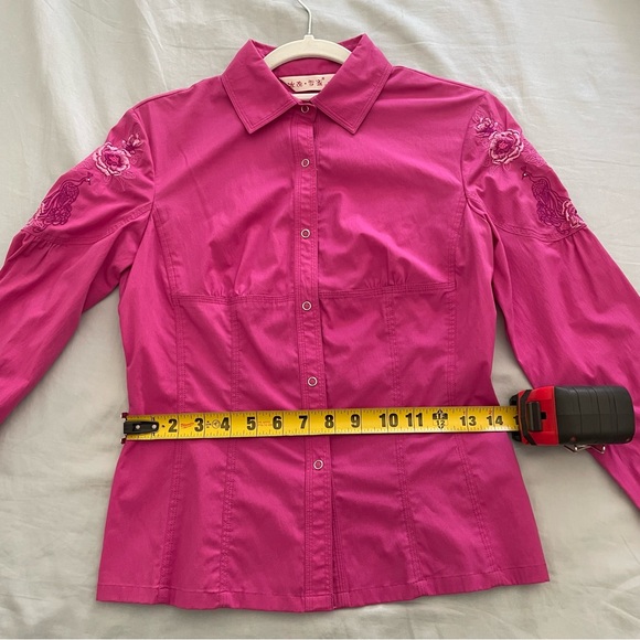 Pink Embroidered Long Sleeve Shirt - Picture 11 of 14